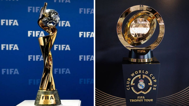 Trofeos del Mundial Femenil y Mundial de Clubes.