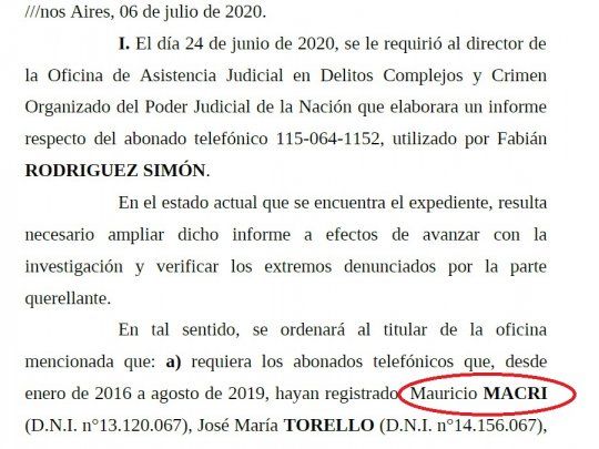 La jueza Servini pide el entrecruzamiento de los llamados entre Mauricio Macri y los miembros de la mesa judicial M, y empresarios para investigar la persecución del Grupo Indalo.