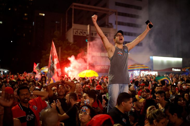 La avenida Paulista, en San Pablo, epicentro de los festejos del triunfo del PT. 
