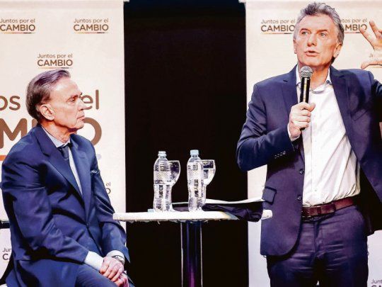 EN CAMPAÑA. Mauricio Macri, junto a Miguel Pichetto en&nbsp; Parque Norte. Participaron también, entre otros, María E. Vidal y Horacio R. Larreta.