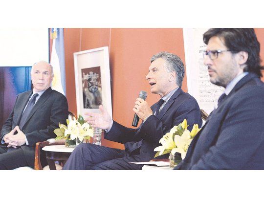 Portal. Ricardo Lorenzetti, Mauricio Macri y Germán Garavano presentaron la iniciativa de un portal de datos abiertos de la Justicia, en la Casa de Gobierno.