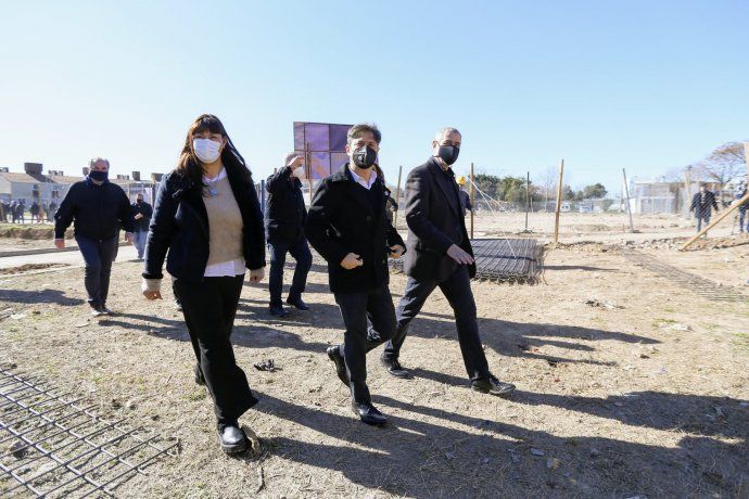 Fernanda Miño, Axel Kicillof y Jorge Ferraresi.