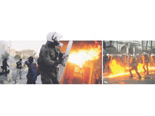 Atenas, en llamas: incendios, gases y heridos en movilización contra ajuste