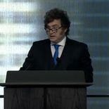 Javier Milei habló frente a inversores en el inicio de la Argentina Week. Javier Milei habló frente a inversores en el inicio de la Argentina Week.