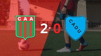 con dos goles, agropecuario argentino se impuso a def. unidos en el estadio ofelia rosenzuaig