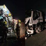 Así quedaron los camiones tras el fuerte impacto Así quedaron los camiones tras el fuerte impacto