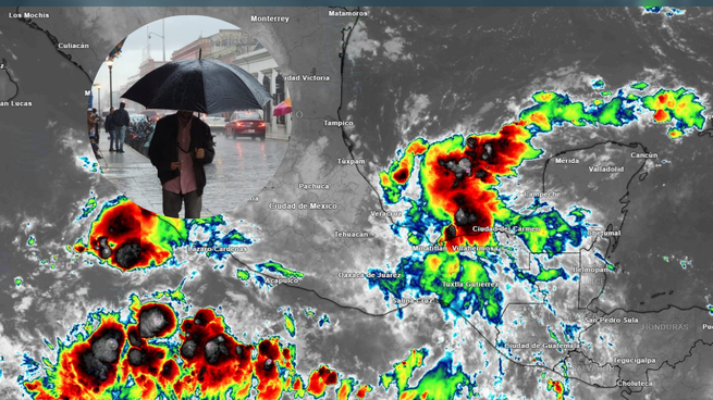 Pronostican lluvias intensas en el sur de México.