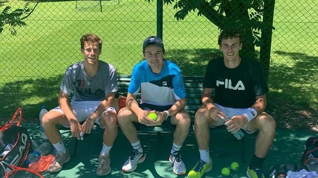 Schwartzman, Coria y Cerúndolo. El Mago ya arrancó su etapa como capitán de Copa Davis.