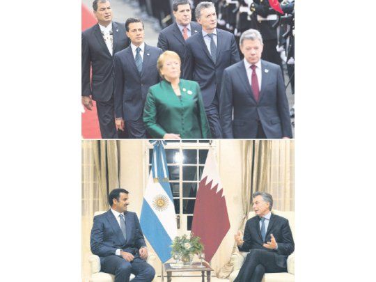 Presidentes. Macri asistió ayer a la asunción del peruano Kuczynski. Anoche recibió en Olivos al emir de Qatar, Tamim Bin Hamad Al Thani con una cena de agasajo.