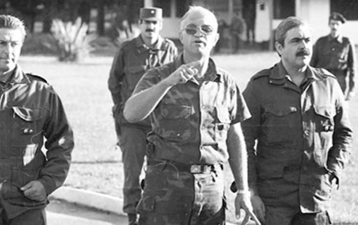 Aldo Rico en el levantamiento carapintada de 1987.