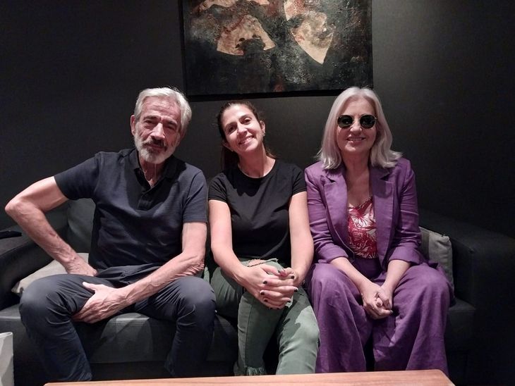 Morán y Arias junto a la periodista Carolina Liponetzky, durante la entrevista Morán y Arias junto a la periodista Carolina Liponetzky, durante la entrevista