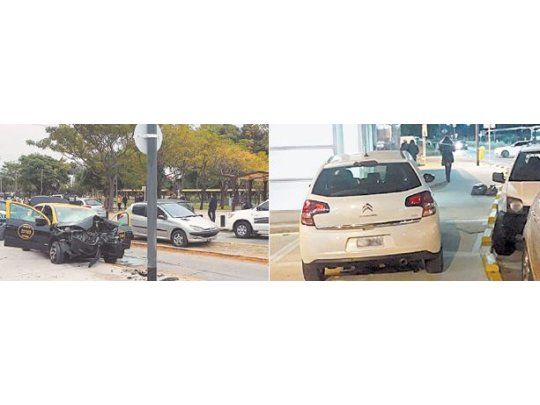 Autos mal estacionados, ocupando lugar en la vereda o bloqueando rampas, son parte de la postal diaria de Ciudad Universitaria. El fin de semana, además, un taxi se llevó por delante un poste.
