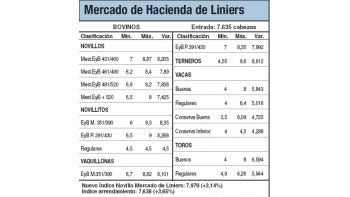 Subas del 3,1% en Mercado de Liniers