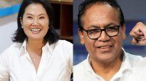 Primeros resultados muestra ventaja de Keiko Fujimori sobre Roberto Sánchez.