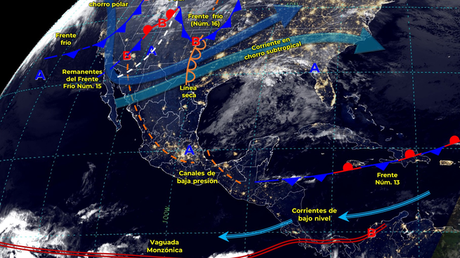 El gráfico que difundió el SMN para este viernes 8 de diciembre 2023.