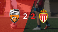 lorient y monaco sellaron un empate a dos