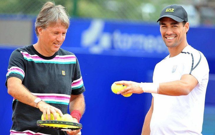 Davín junto a Fognini, a quien entrenó tres ños antes de sumarse al equipo de Edmund.