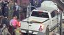 La camioneta que utilizó el atacante de Nueva Orleans, minutos después de arremeter contra los transeuntes. 