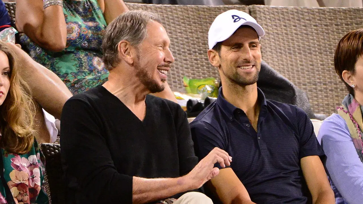Larry Ellison, the president and co-founder of Oracle and Indian Wells icon, witnessing the tournament with the number 1 in the world ranking, Novak Djokovic. Larry Ellison, the president and co-founder of Oracle and Indian Wells icon, witnessing the tournament with the number 1 in the world ranking, Novak Djokovic.