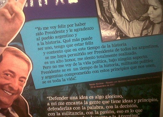Una de las obras sobre el expresidente Kirchner
