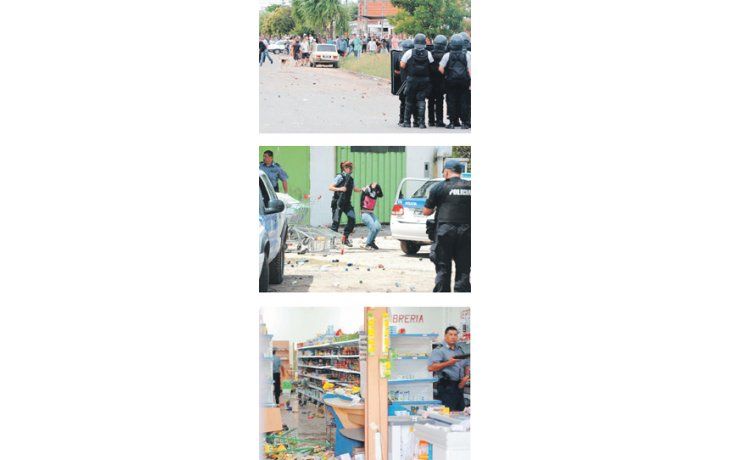 Un supermercado chino de Villa Gobernador Gálvez fue blanco de intentos de saqueo, que luego tuvieron réplicas menores en la ciudad de Rosario. Los episodios dejaron el saldo de 63 detenidos por “atentado a la propiedad y el orden público”, además de otros cinco detenidos de origen chino, tras una supuesta defensa a los tiros.