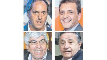Daniel Scioli, Sergio Massa, Hugo Moyano, Eduardo Duhalde