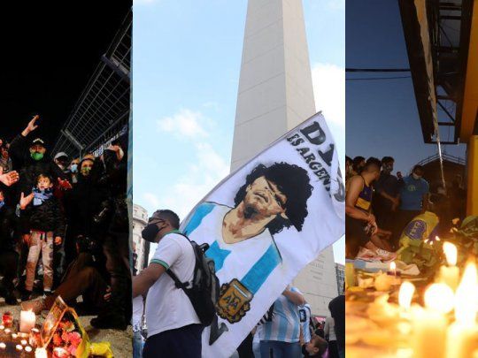 Napoles, Obelisco y La Boca, lugares donde hubo homenajes espontáneos.