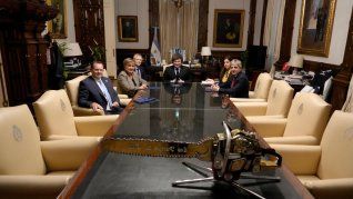 Javier Milei mantiene un encuentro con la titular del FMI, Kristalina Georgieva.&nbsp;