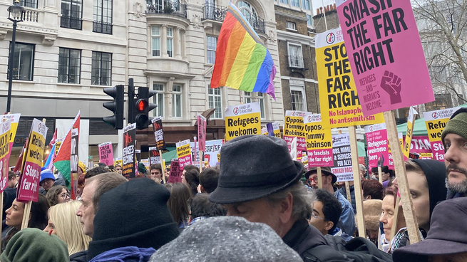 Marcha en Londres contra el racismo y la extrema derecha.