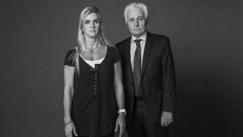 Pedro Ferraina junto a Karina, hermana de&nbsp;Romina Boland, víctima del atentado