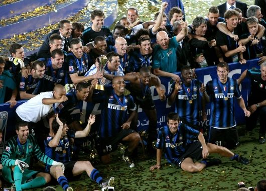 El plantel de Inter celebra la obtención del Mundial de Clubes