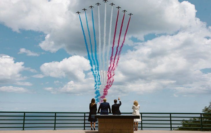 Trump y Macron homenajearon a los veteranos del Día D, el hecho que definió la II Guerra