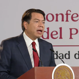 Mario Delgado, titular de la SEP, en la Mañanera del Pueblo.