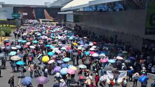 Bloqueo de la CNTE en el AICM. Bloqueo de la CNTE en el AICM.