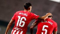 Conexión argentina. De Paul asistió a Molina en uno de los goles de Atlético de Madrid.