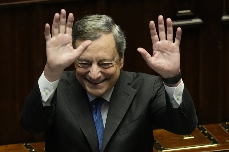 Mario Draghi saliente primer ministro de Italia.