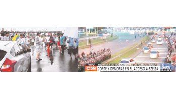 Durante varias horas trabajadores de Cresta Roja cortaron el acceso al Aeropuerto de Ezeiza. El Gobierno dio la orden para que la Gendarmería habilitara el paso de los autos.