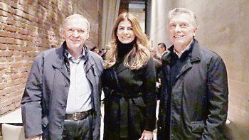 Gira. Juan Schiaretti, Mauricio Macri y Juliana Awada en cena privada anoche en Córdoba.