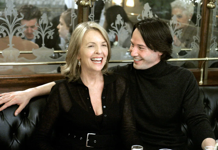 Diane Keaton and Keanu Reeves in the film Something's Gotta Give. Diane Keaton and Keanu Reeves in the film Something's Gotta Give.