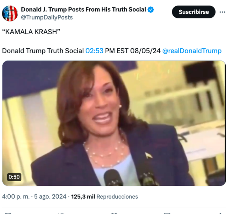 Posteo de Donald Trump en Truth Social. Posteo de Donald Trump en Truth Social.