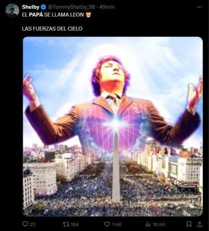 Debido al nombre, los libertarios compararon a Prevost con Milei. Debido al nombre, los libertarios compararon a Prevost con Milei. 