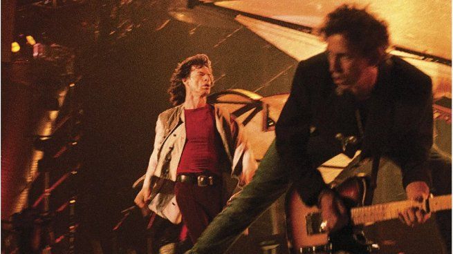 Mick Jagger y Keith Richards en el primer show de los Rolling Stones en Argentina.&nbsp;