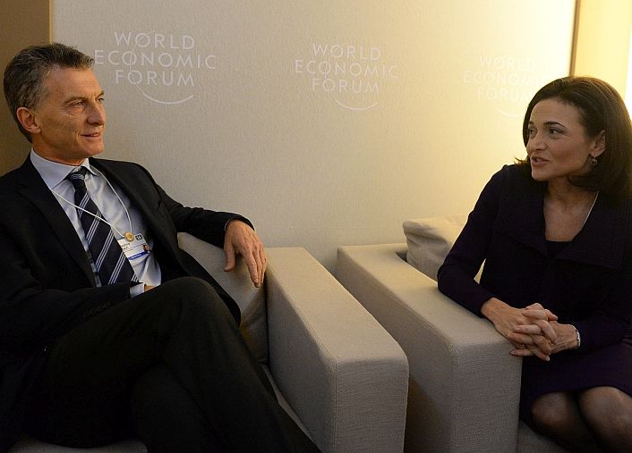 En la ronda con empresarios, Macri mantuvo un encuentro con Sheryl Sandeberg, COO de Facebook