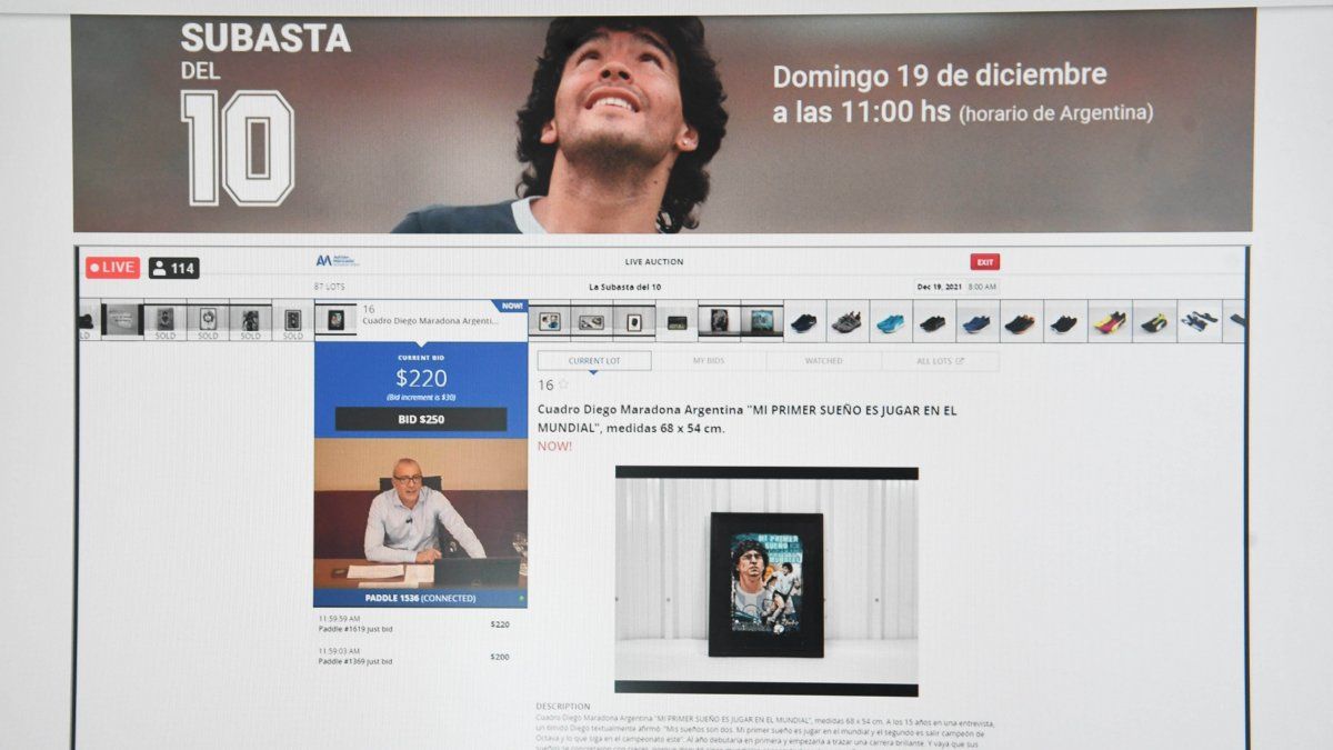 They extend “La Subasta del 10” for the objects that belonged to Diego Maradona