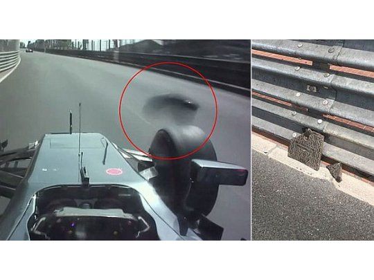 Un trozo de alcantarilla de Mónaco impactó contra el auto de Button.