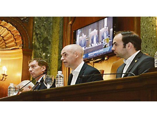 inicio. El jefe de Gobierno porteño inauguró ayer  las sesiones ordinarias en la Legislatura porteña junto al  vicejefe Diego Santilli y el vice primero de la Legislatura, Francisco Quintana.