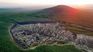 The Batagaika crater is one kilometer long. The Batagaika crater is one kilometer long.