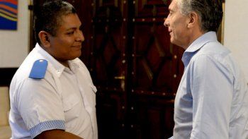 Chocobar en su visita a la Casa de Gobierno.&nbsp;