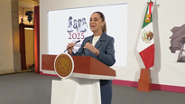Claudia Sheinbaum habla en la Mañanera del Pueblo de este miércoles.