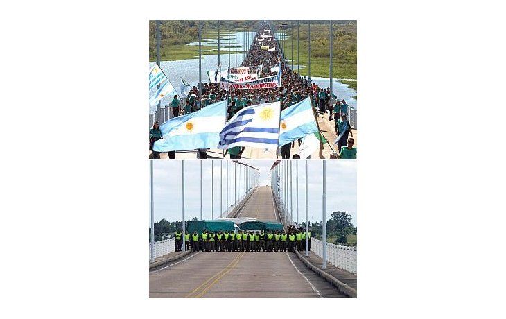 Miles de entrerrianos marcharán este domingo por el puente binacional Libertador General San Martín, que conecta esa ciudad con la uruguaya de Fray Bentos. El gobierno oriental dispondrá de un fuerte operativo de seguridad para evitar perjuicios.
